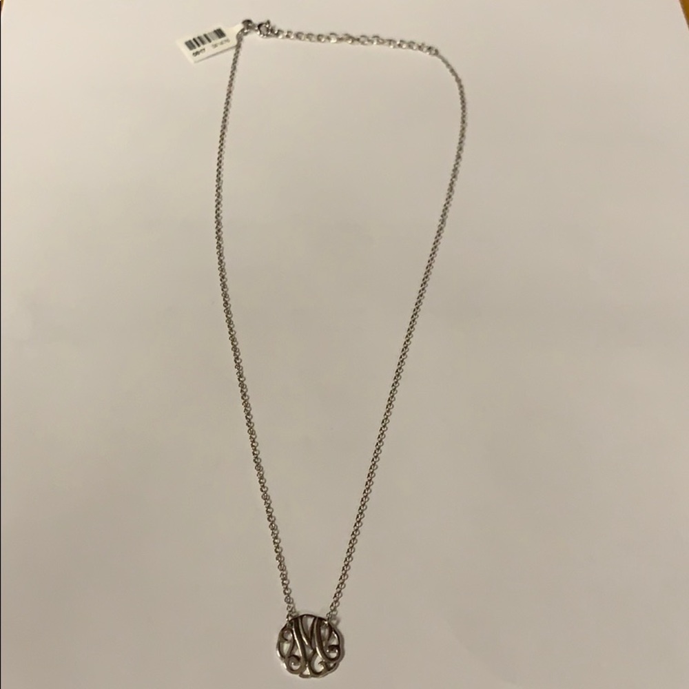 “M” Initial sterling silver necklace